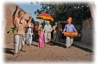 Shri Sai Palkhi procession through Shirdi village